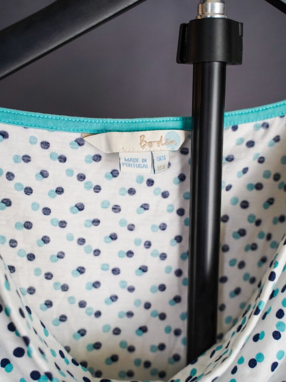 *SOLD* Boden Women's Polka Dot Cowl Neck Sleeveless Tank Top Size 10 - Picture 3 of 10
